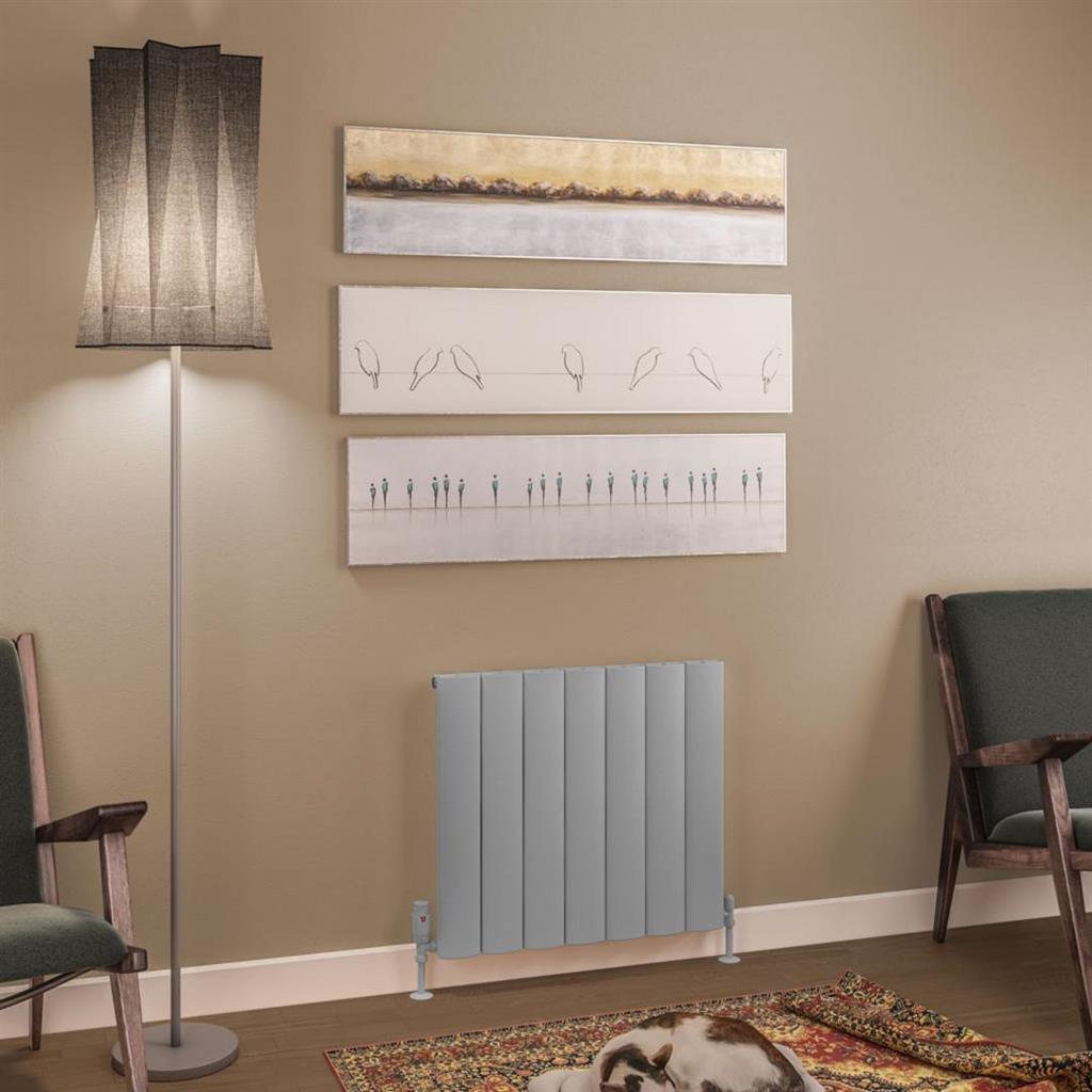 Eastbrook Tordino Aluminium Horizontal Radiator 660mm x 600mm - Matt Grey - 89.1210 - TAP 'N' SHOWER
