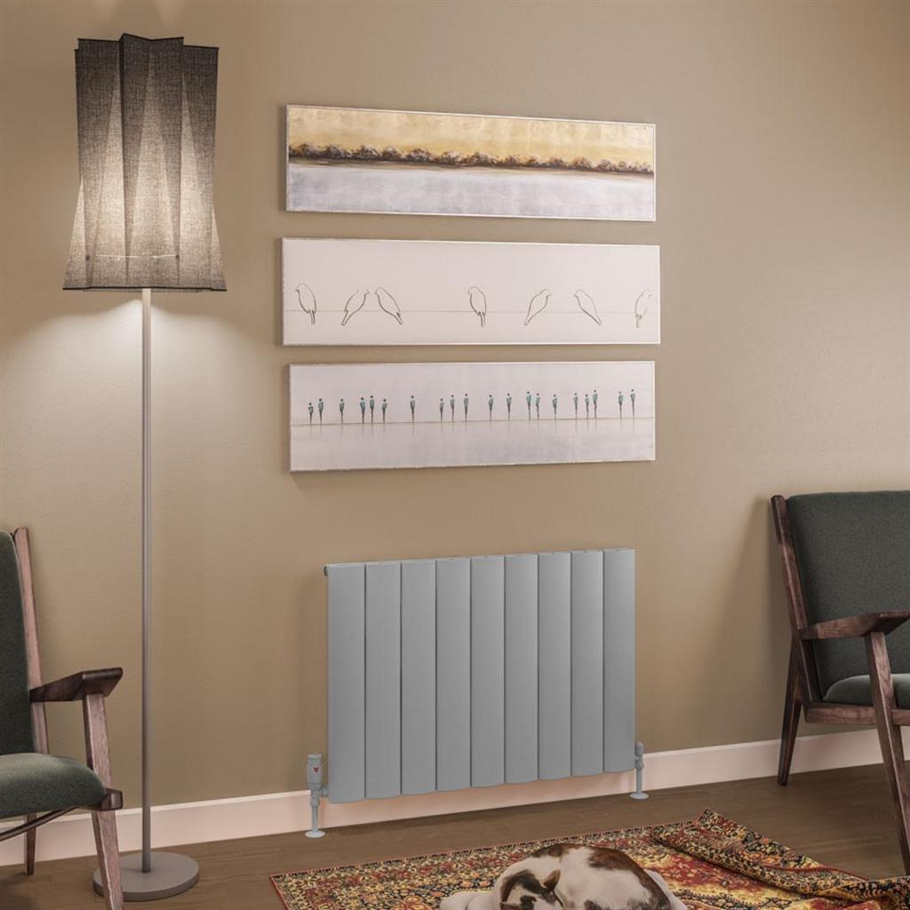 Eastbrook Tordino Aluminium Horizontal Radiator 850mm x 600mm - Matt Grey - 89.1211 - TAP 'N' SHOWER