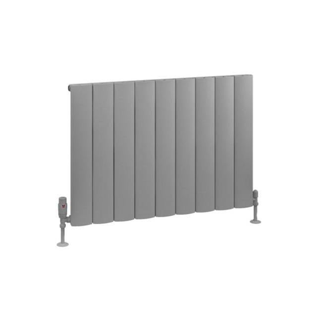 Eastbrook Tordino Aluminium Horizontal Radiator 850mm x 600mm - Matt Grey - 89.1211 - TAP 'N' SHOWER