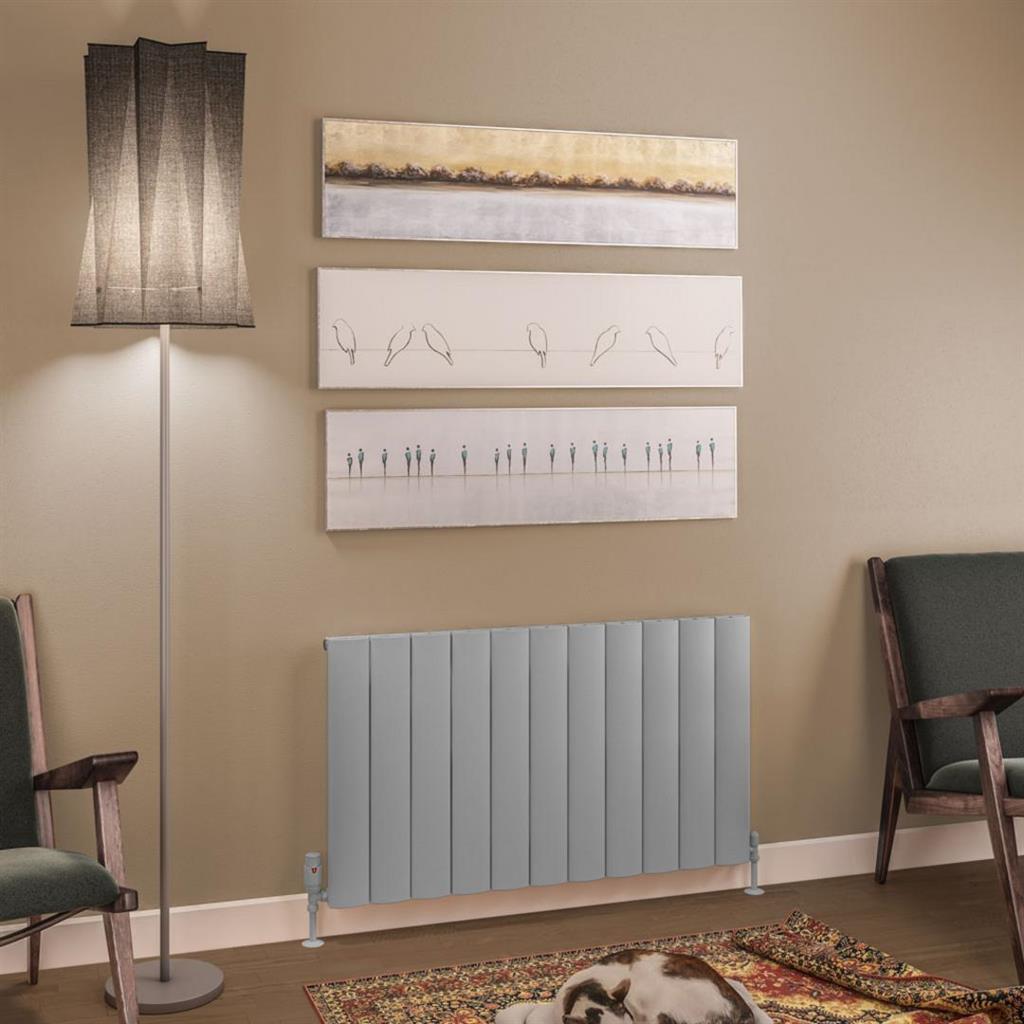 Eastbrook Tordino Aluminium Horizontal Radiator 1040mm x 600mm - Matt Grey - 89.1212 - TAP 'N' SHOWER