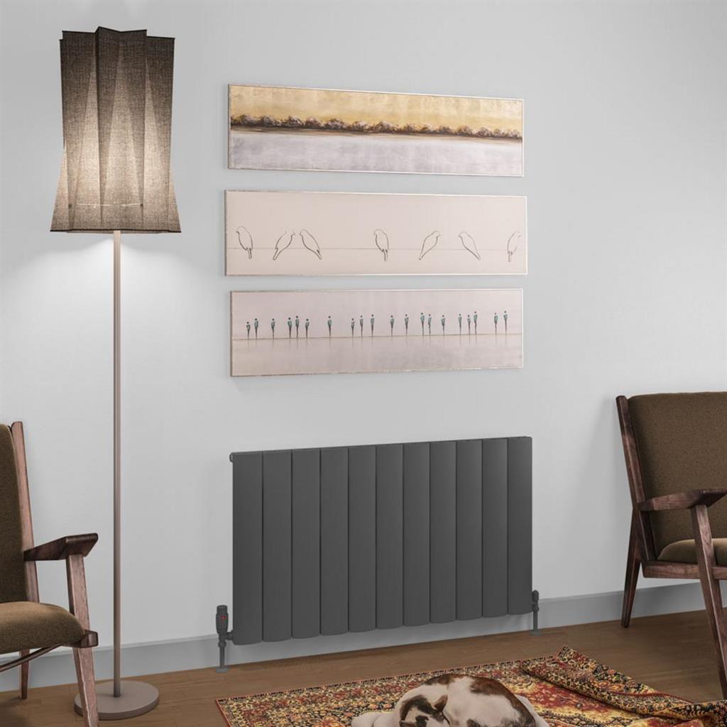 Eastbrook Tordino Aluminium Horizontal Radiator 1040mm x 600mm - Matt Anthracite - 89.1221 - TAP 'N' SHOWER