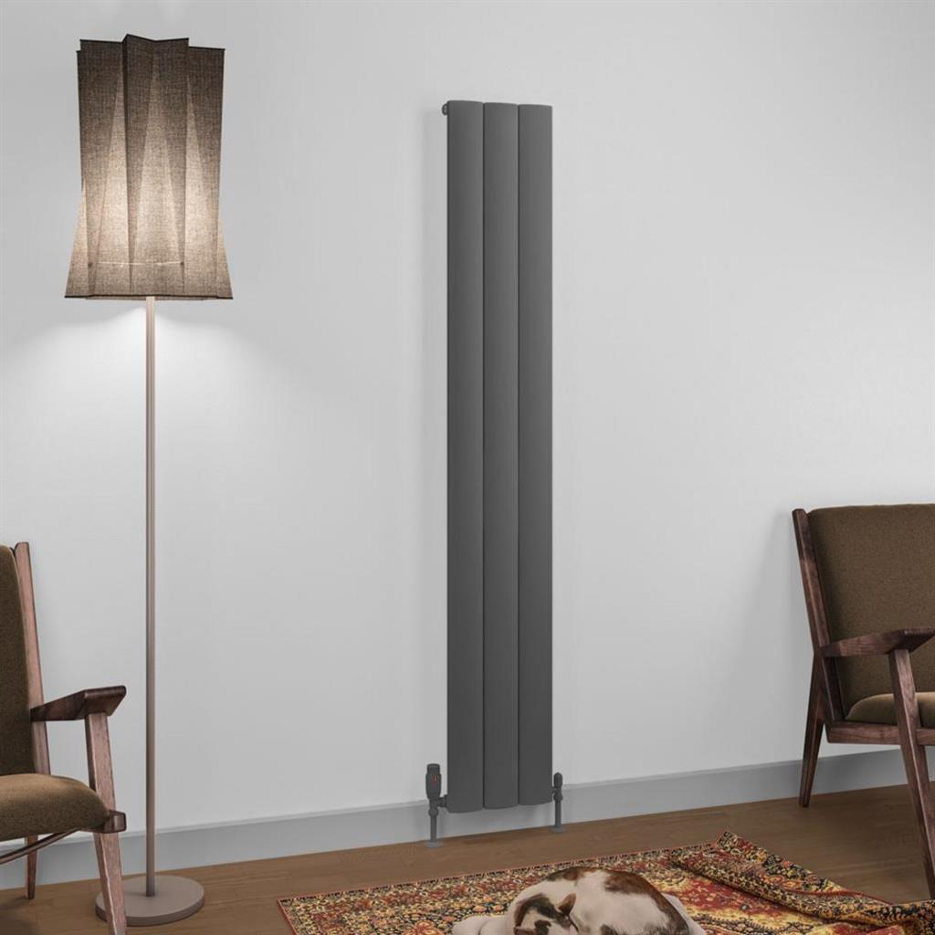 Eastbrook Tordino Aluminium Vertical Radiator 280mm x 1800mm - Matt Anthracite - 89.1223 - TAP 'N' SHOWER