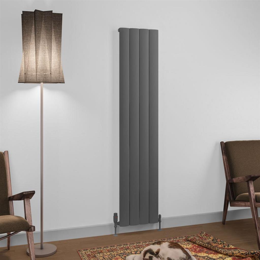Eastbrook Tordino Aluminium Vertical Radiator 375mm x 1800mm - Matt Anthracite - 89.1224 - TAP 'N' SHOWER