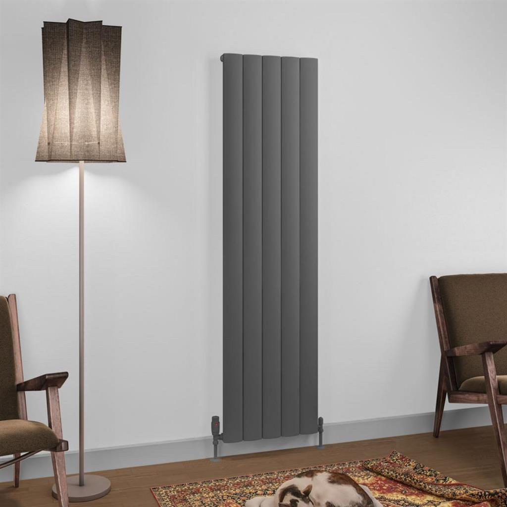 Eastbrook Tordino Aluminium Vertical Radiator 470mm x 1800mm - Matt Anthracite - 89.1225 - TAP 'N' SHOWER