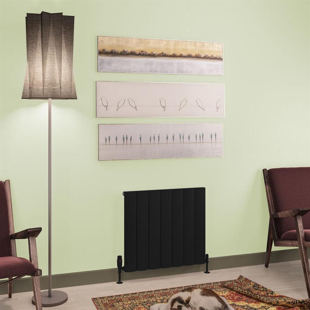 Eastbrook Tordino Aluminium Horizontal Radiator 660mm x 600mm - Matt Black - 89.1228 - TAP 'N' SHOWER