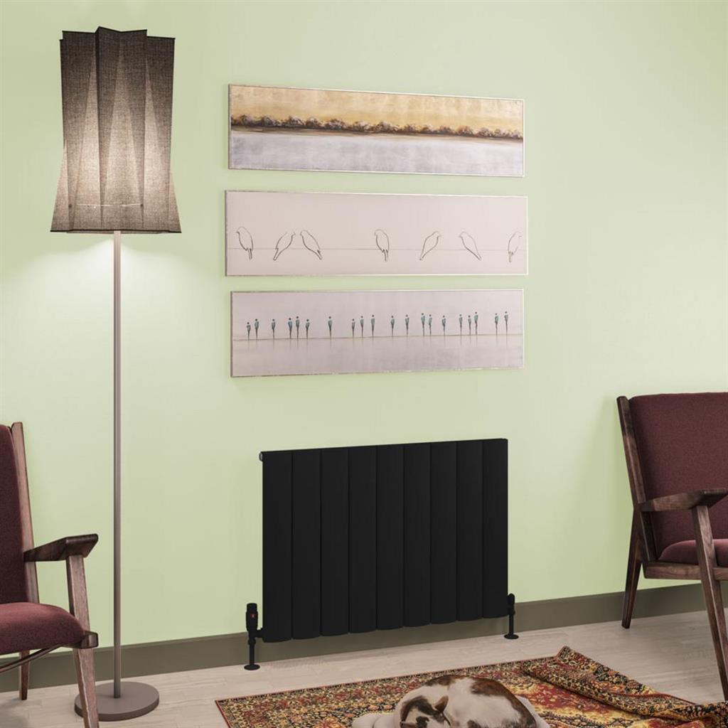 Eastbrook Tordino Aluminium Horizontal Radiator 850mm x 600mm - Matt Black - 89.1229 - TAP 'N' SHOWER