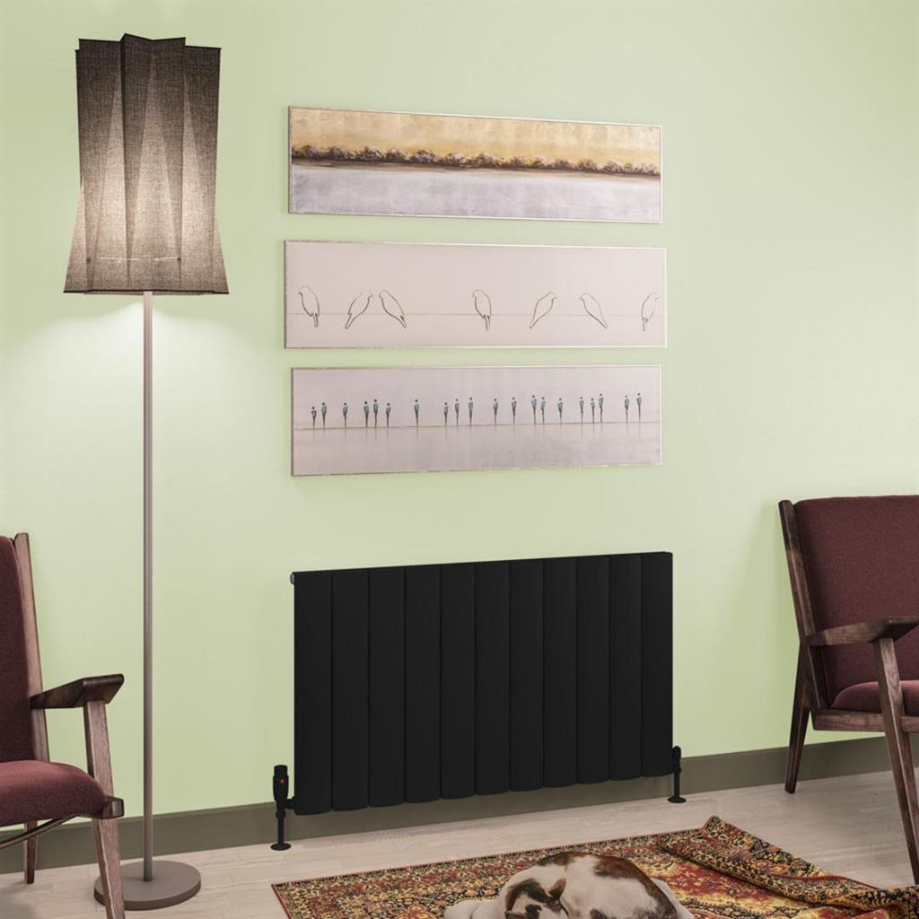 Eastbrook Tordino Aluminium Horizontal Radiator 1040mm x 600mm - Matt Black - 89.1230 - TAP 'N' SHOWER