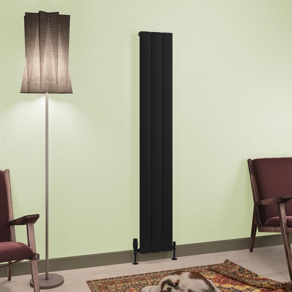 Eastbrook Tordino Aluminium Vertical Radiator 280mm x 1800mm - Matt Black - 89.1232 - TAP 'N' SHOWER