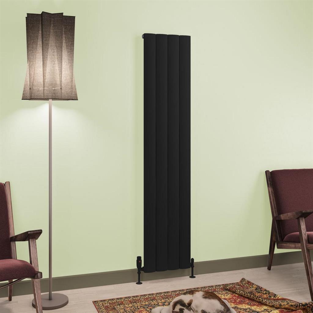 Eastbrook Tordino Aluminium Vertical Radiator 375mm x 1800mm - Matt Black - 89.1233 - TAP 'N' SHOWER