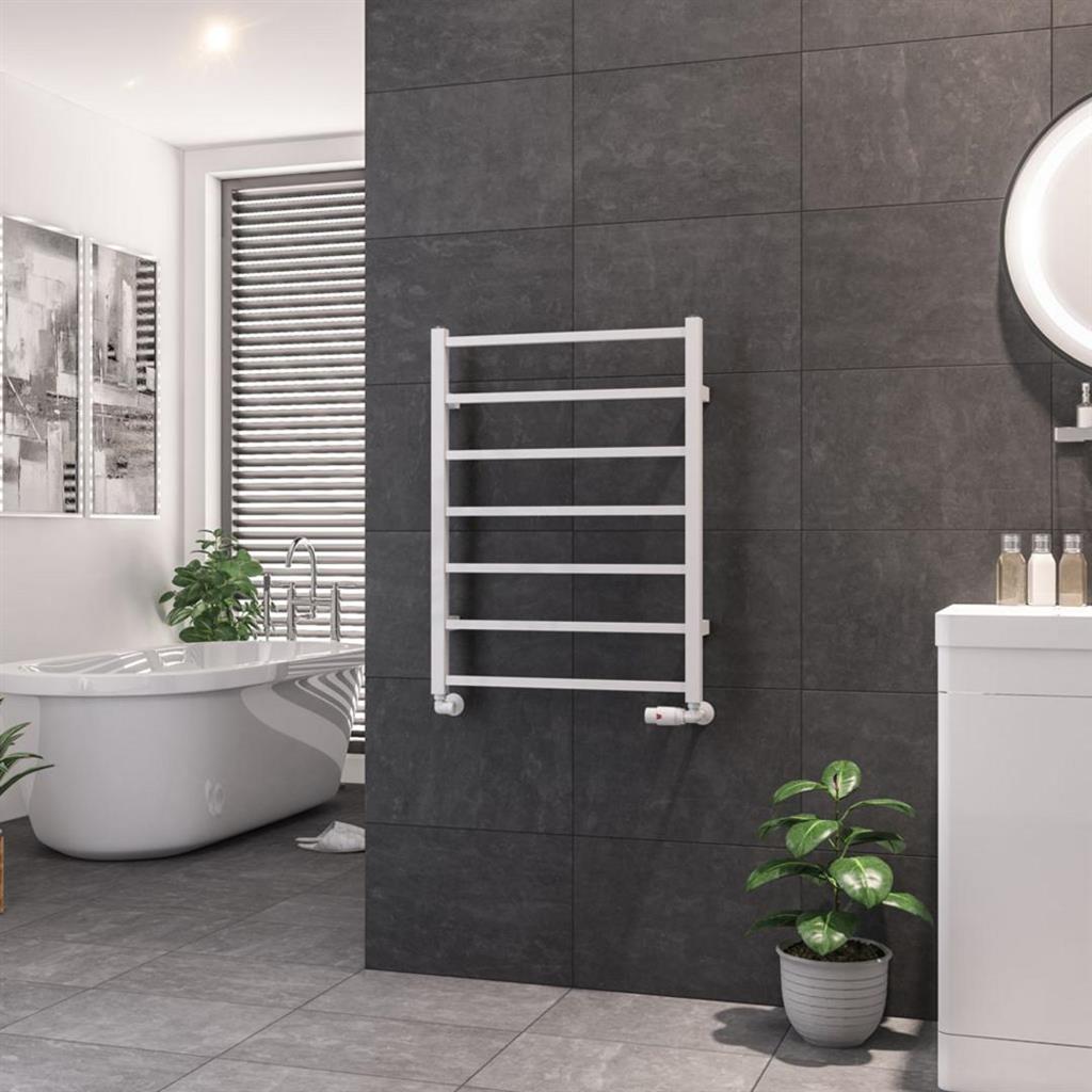 Eastbrook Tuscan Square Towel Radiator 600mm x 800mm - Gloss White - 89.1245 - TAP 'N' SHOWER