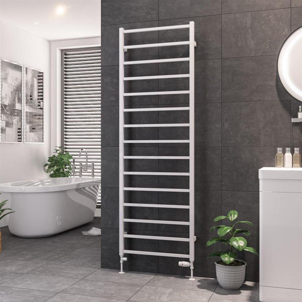 Eastbrook Tuscan Square Towel Radiator 600mm x 1800mm - Gloss White - 89.1249 - TAP 'N' SHOWER