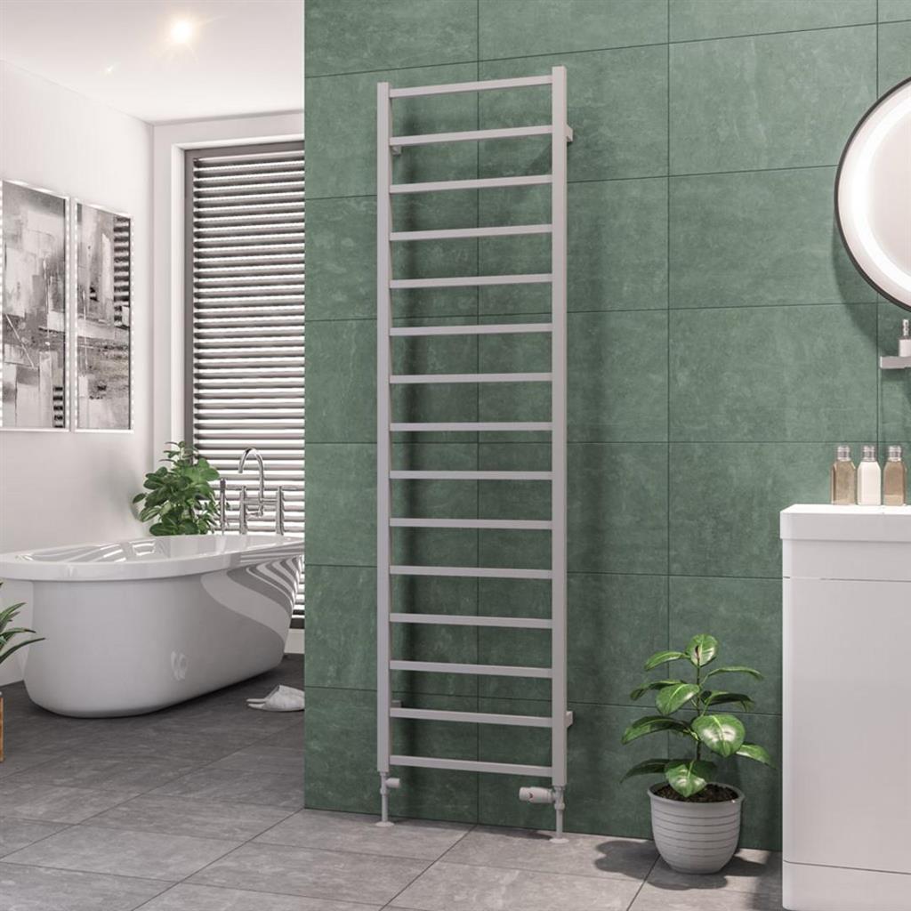 Eastbrook Tuscan Square Towel Radiator 500mm x 1800mm - Matt Grey - 89.1254 - TAP 'N' SHOWER