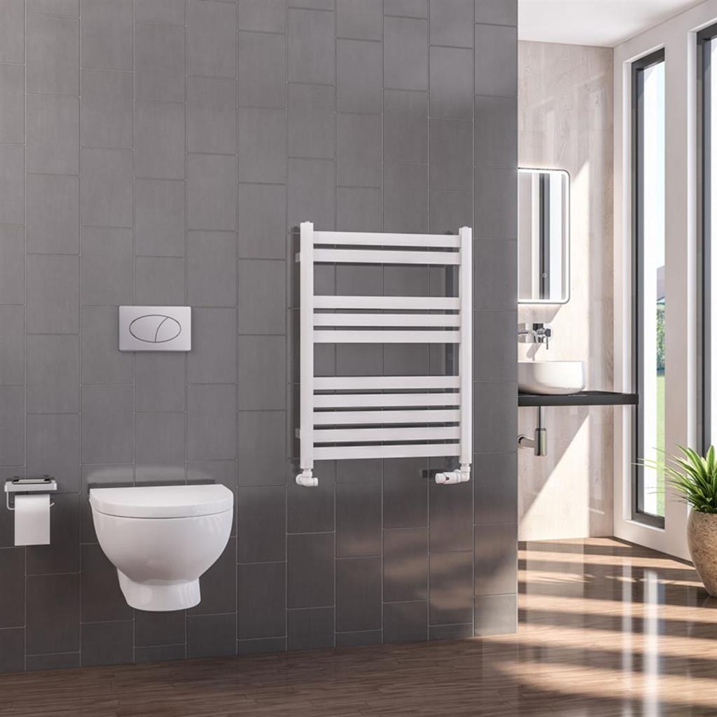 Eastbrook Defford Designer Towel Radiator 600mm x 800mm - Gloss White - 89.1275 - TAP 'N' SHOWER