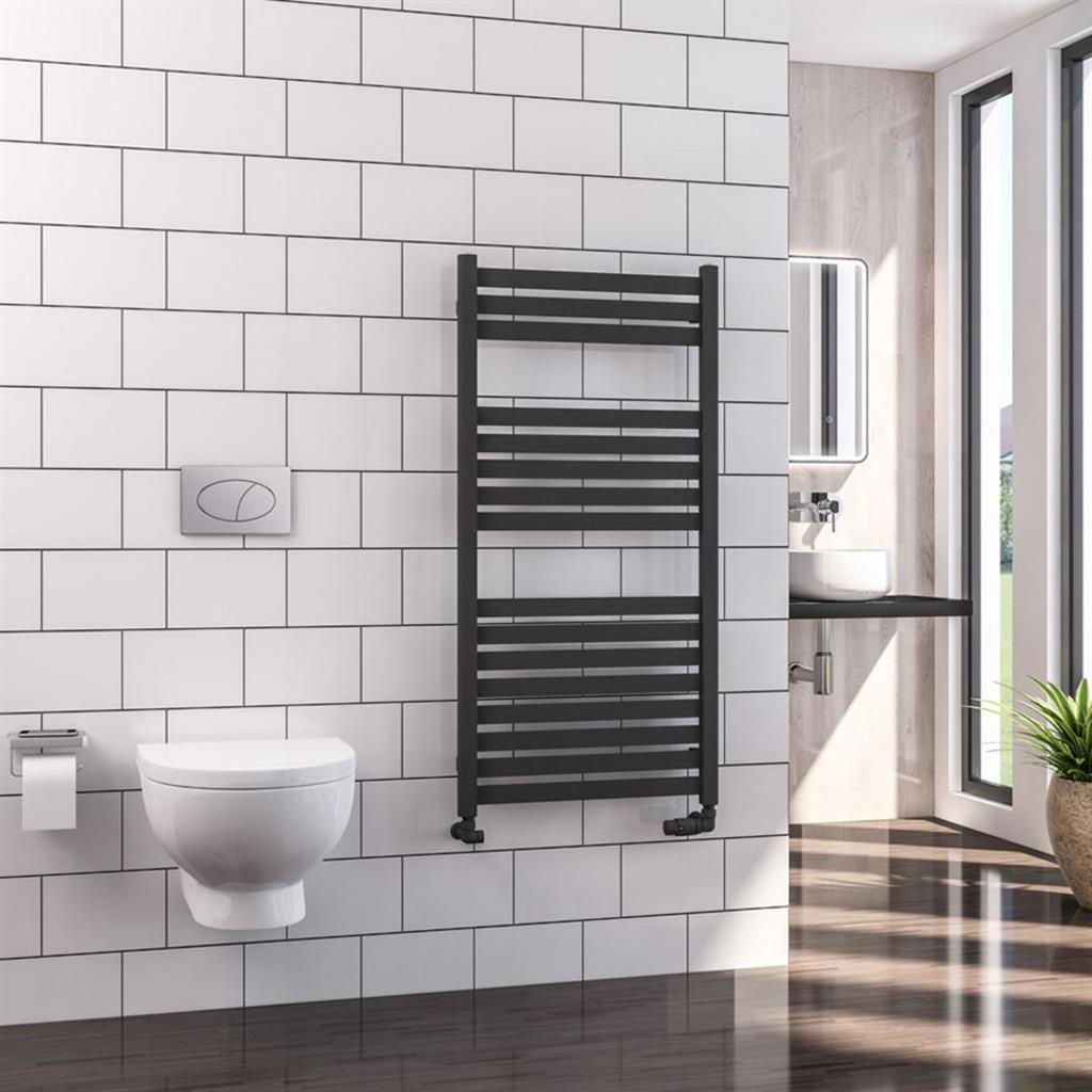 Eastbrook Defford Designer Towel Radiator 600mm x 1200mm - Matt Anthracite - 89.1289 - TAP 'N' SHOWER