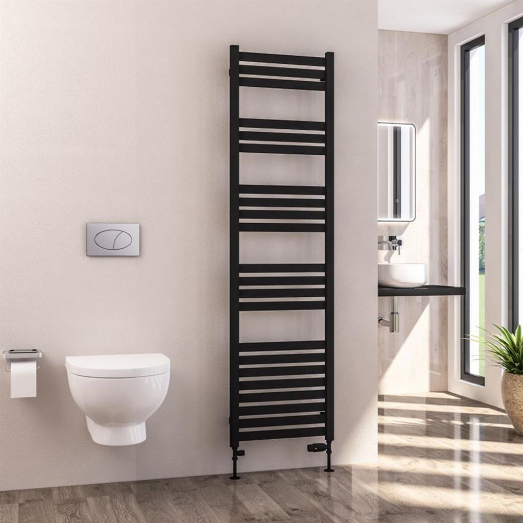 Eastbrook Defford Designer Towel Radiator 500mm x 1800mm - Matt Black - 89.1296 - TAP 'N' SHOWER