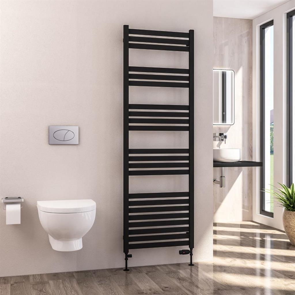 Eastbrook Defford Designer Towel Radiator 600mm x 1800mm - Matt Black - 89.1297 - TAP 'N' SHOWER