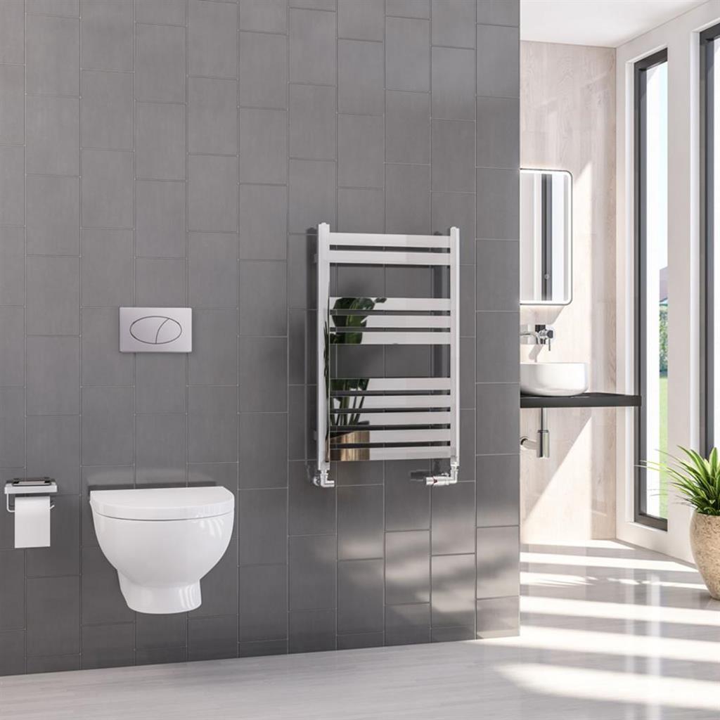 Eastbrook Defford Designer Towel Radiator 500mm x 800mm - Chrome - 89.1298 - TAP 'N' SHOWER