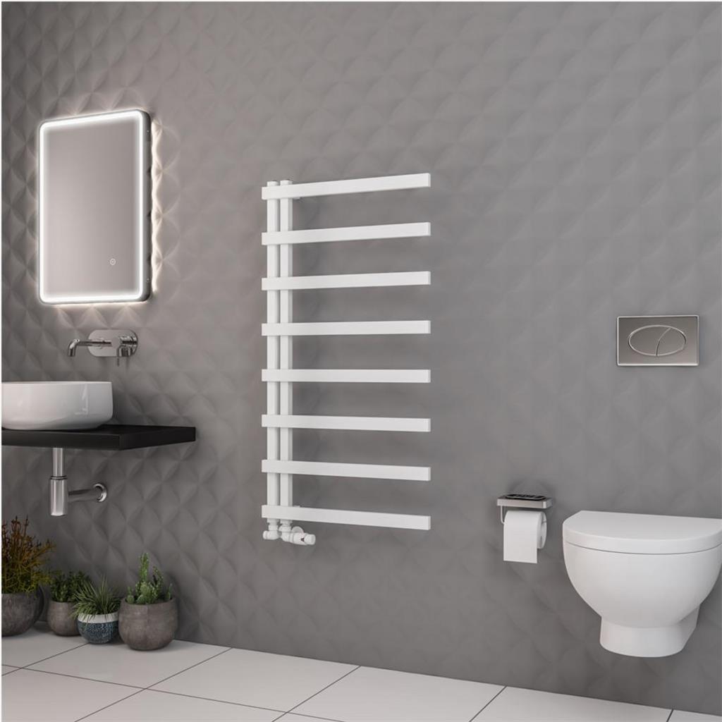Eastbrook Platani Designer Towel Radiator 600mm x 1150mm - Matt White - 89.1331 - TAP 'N' SHOWER