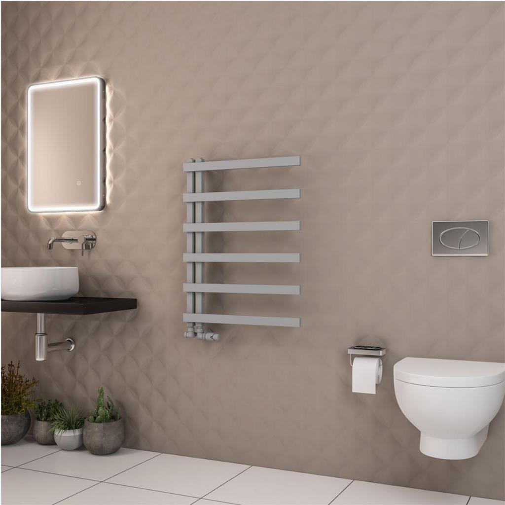 Eastbrook Platani Designer Towel Radiator 600mm x 800mm - Matt Grey - 89.1335 - TAP 'N' SHOWER