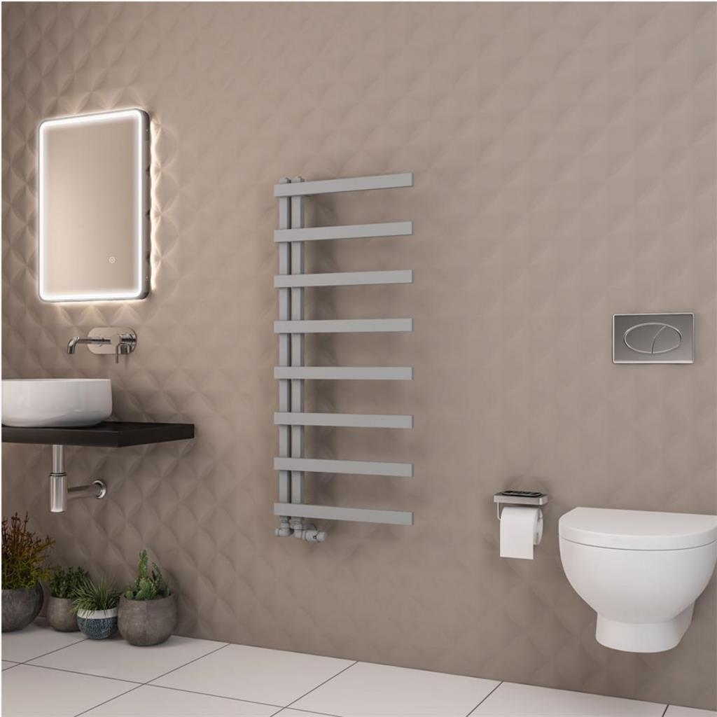 Eastbrook Platani Designer Towel Radiator 500mm x 1150mm - Matt Grey - 89.1336 - TAP 'N' SHOWER