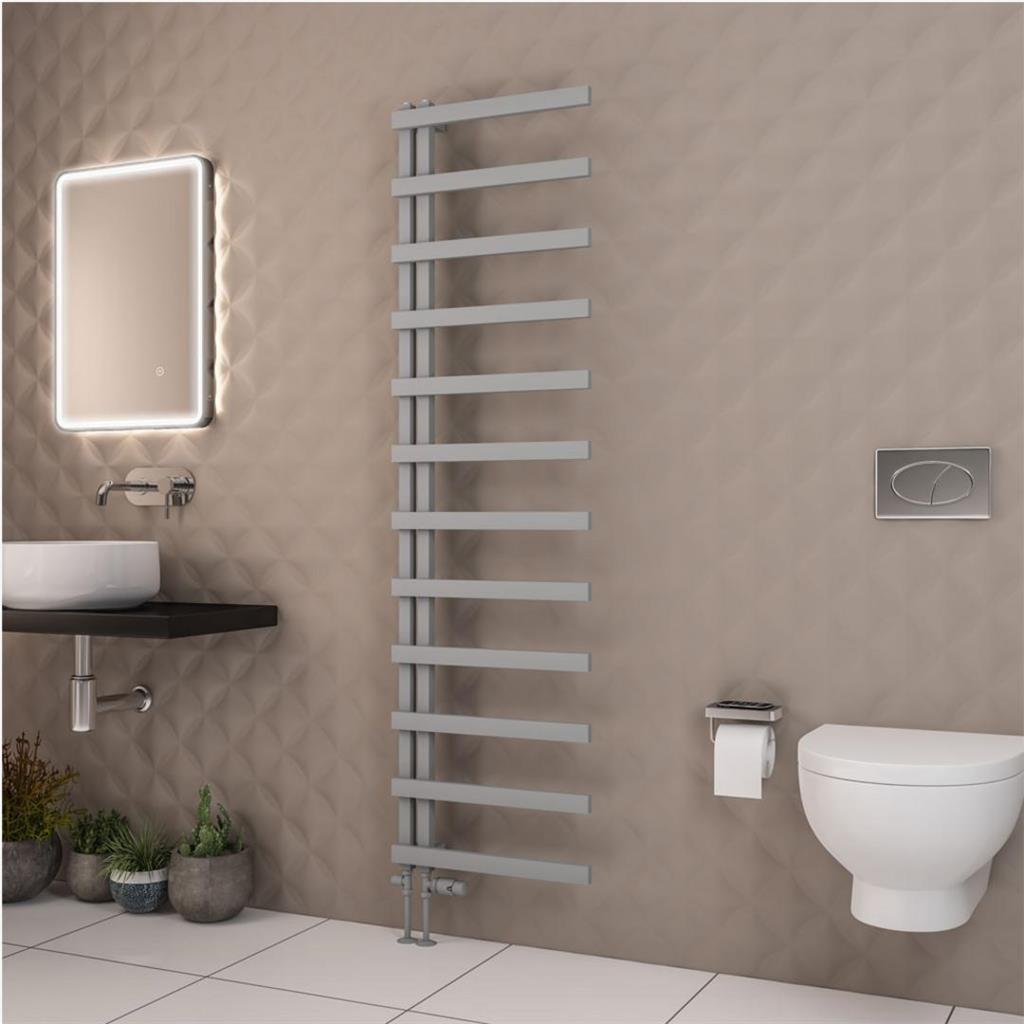 Eastbrook Platani Designer Towel Radiator 500mm x 1800mm - Matt Grey - 89.1338 - TAP 'N' SHOWER