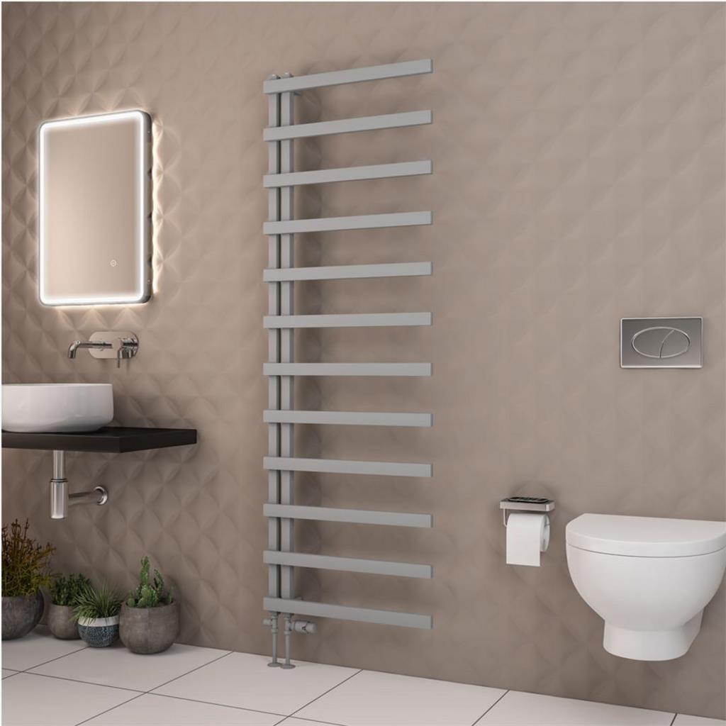 Eastbrook Platani Designer Towel Radiator 600mm x 1800mm - Matt Grey - 89.1339 - TAP 'N' SHOWER