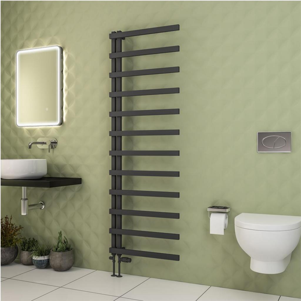 Eastbrook Platani Designer Towel Radiator 600mm x 1800mm - Matt Anthracite - 89.1345 - TAP 'N' SHOWER