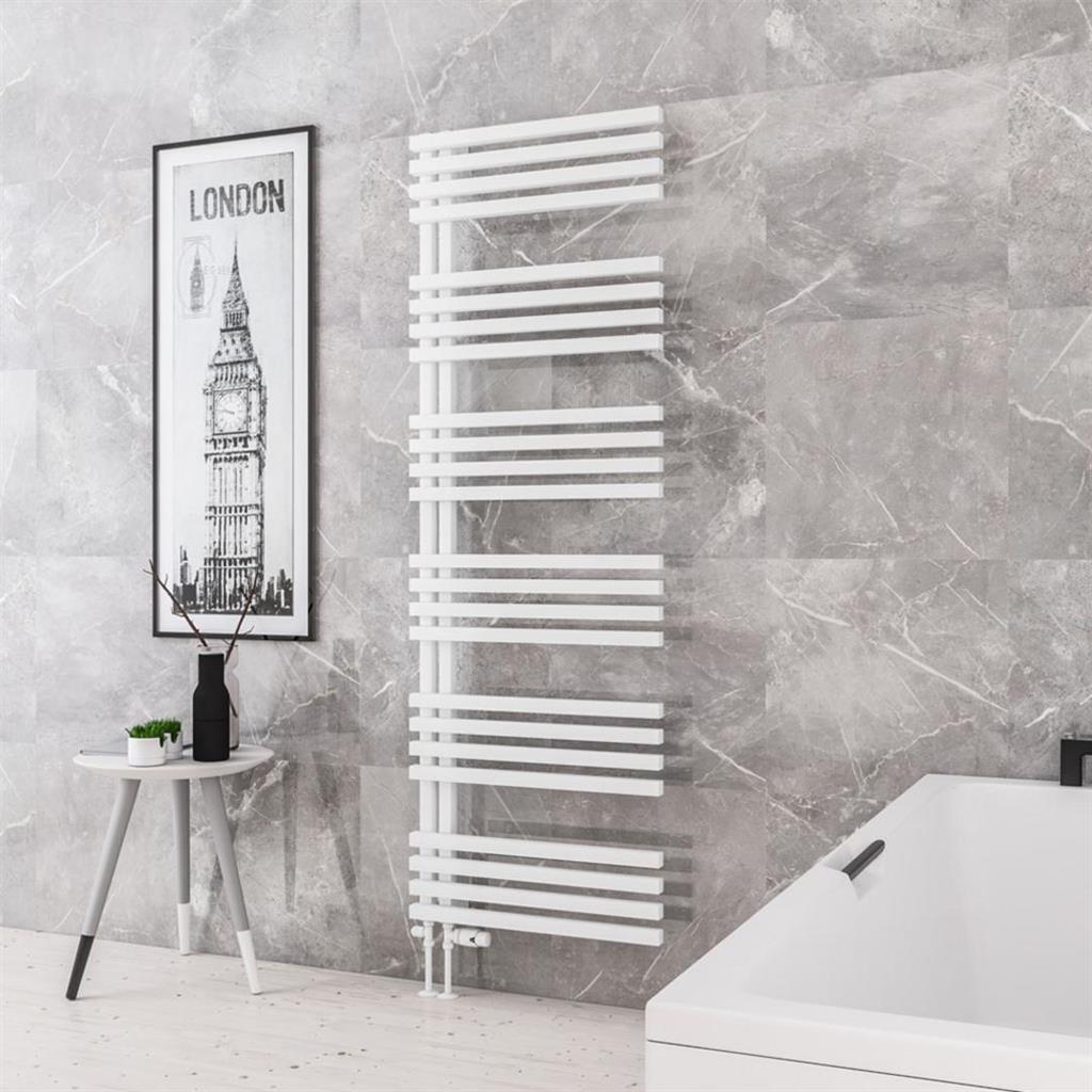 Eastbrook Reinbach Designer Towel Radiator 600mm x 1800mm - Matt White - 89.1363 - TAP 'N' SHOWER