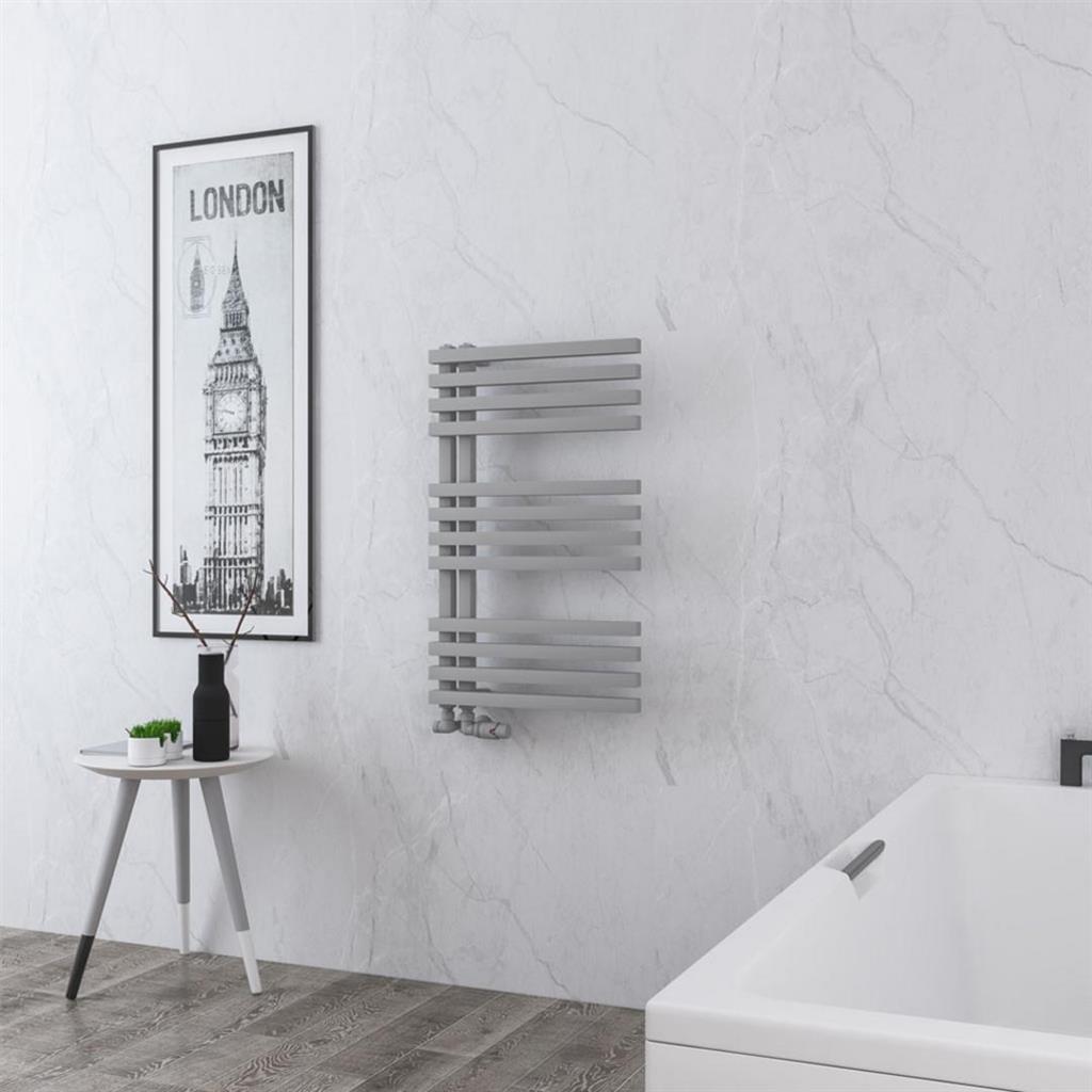 Eastbrook Reinbach Designer Towel Radiator 500mm x 800mm - Matt Grey - 89.1370 - TAP 'N' SHOWER