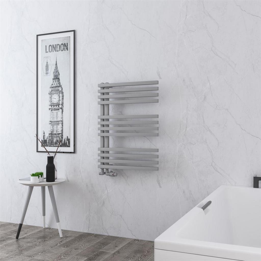 Eastbrook Reinbach Designer Towel Radiator 600mm x 800mm - Matt Grey - 89.1371 - TAP 'N' SHOWER