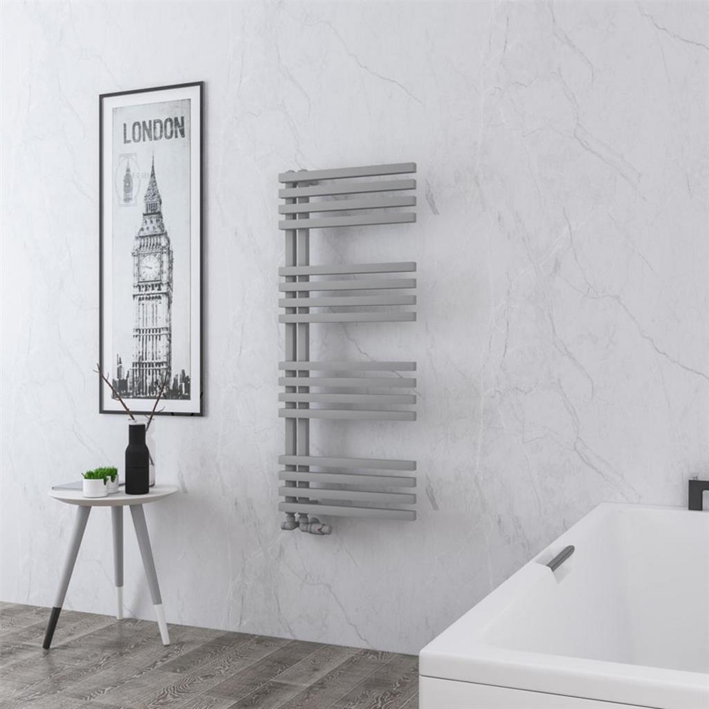Eastbrook Reinbach Designer Towel Radiator 500mm x 1200mm - Matt Grey - 89.1372 - TAP 'N' SHOWER