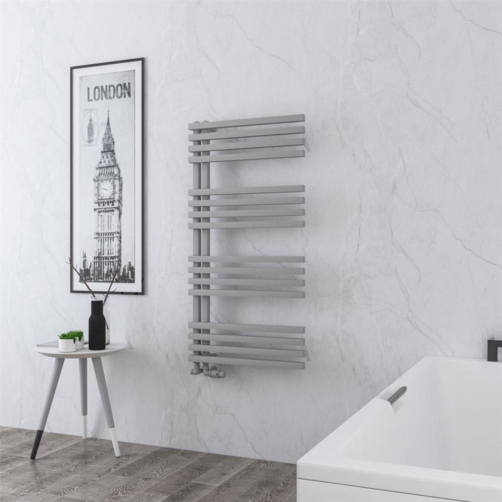 Eastbrook Reinbach Designer Towel Radiator 600mm x 1200mm - Matt Grey - 89.1373 - TAP 'N' SHOWER