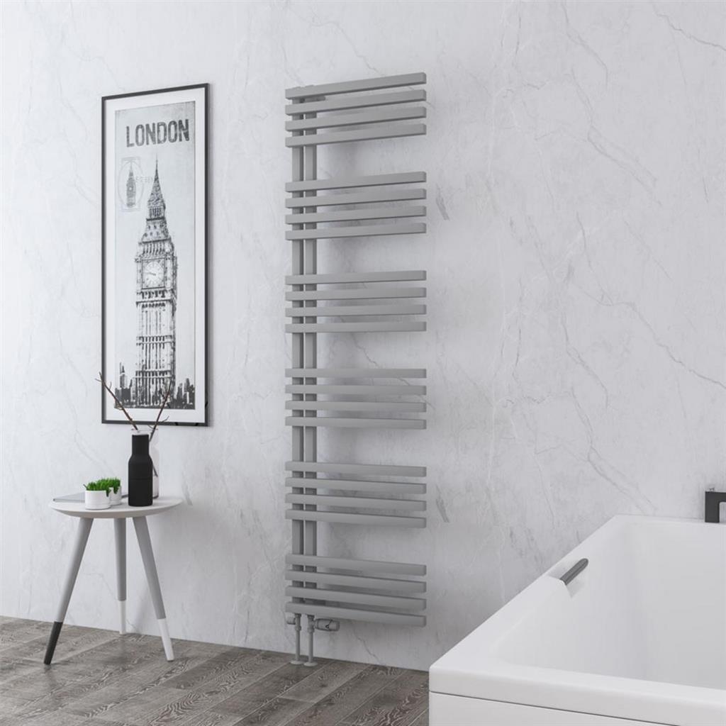 Eastbrook Reinbach Designer Towel Radiator 500mm x 1800mm - Matt Grey - 89.1374 - TAP 'N' SHOWER