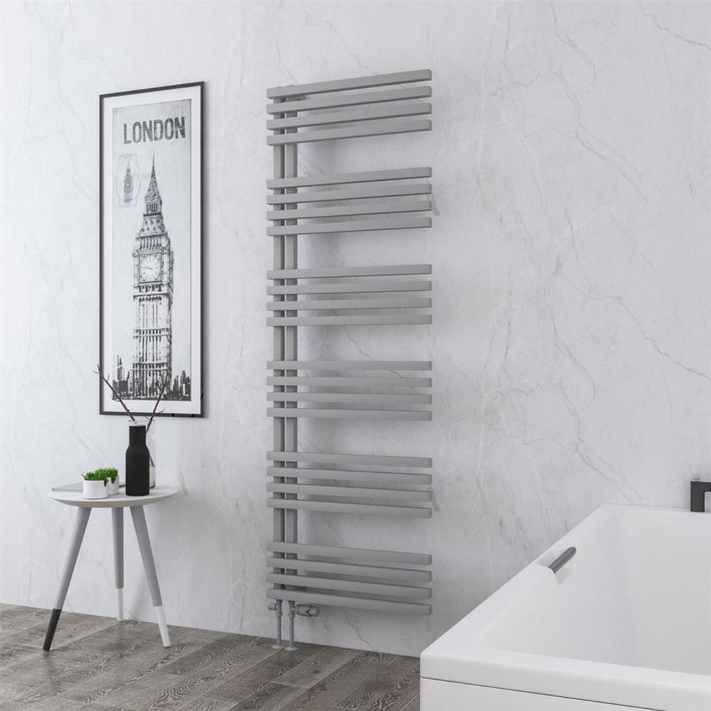 Eastbrook Reinbach Designer Towel Radiator 600mm x 1800mm - Matt Grey - 89.1375 - TAP 'N' SHOWER