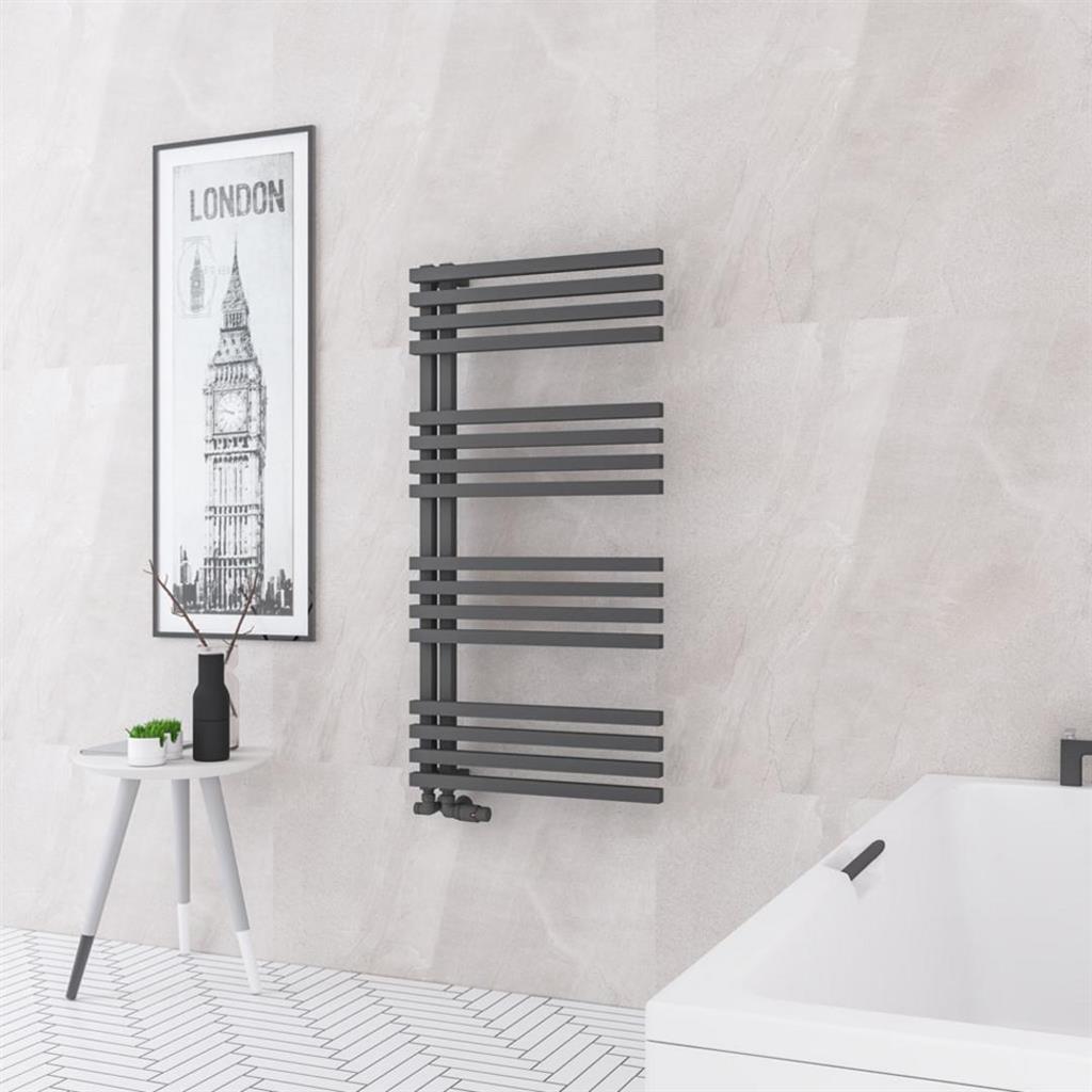 Eastbrook Reinbach Designer Towel Radiator 600mm x 1200mm - Matt Anthracite - 89.1379 - TAP 'N' SHOWER