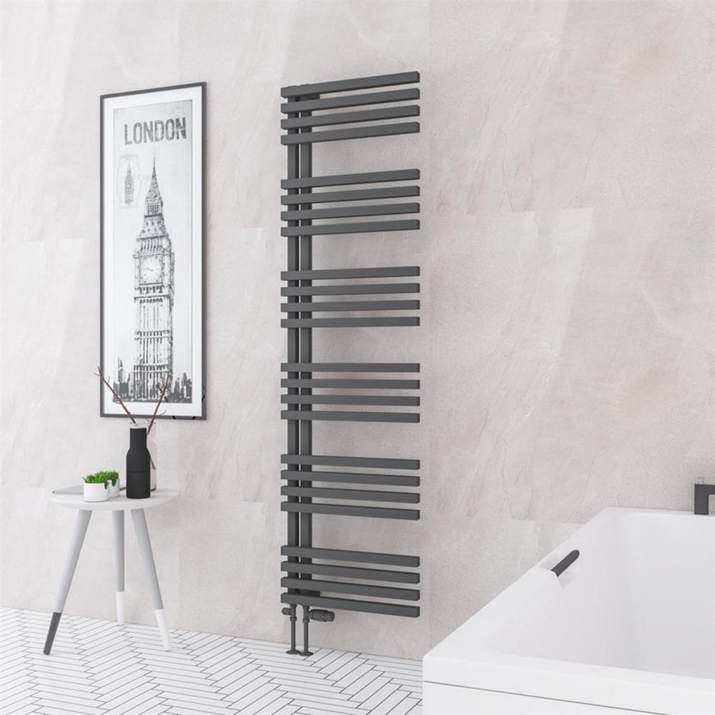 Eastbrook Reinbach Designer Towel Radiator 500mm x 1800mm - Matt Anthracite - 89.1380 - TAP 'N' SHOWER