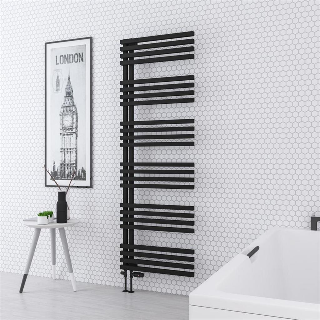 Eastbrook Reinbach Designer Towel Radiator 600mm x 1800mm - Matt Black - 89.1387 - TAP 'N' SHOWER