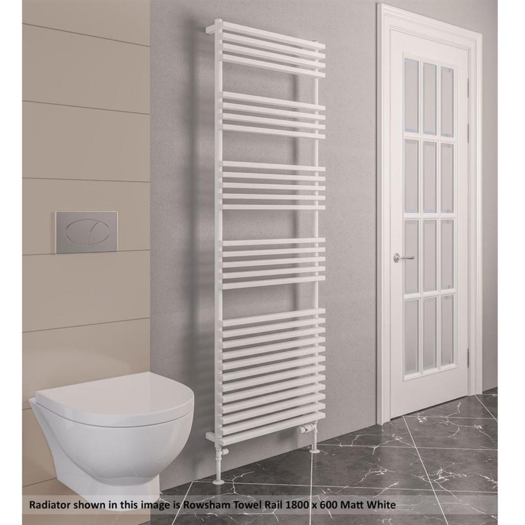 Eastbrook Rowsham Designer Towel Radiator 500mm x 1200mm - Matt White - 89.1390 - TAP 'N' SHOWER