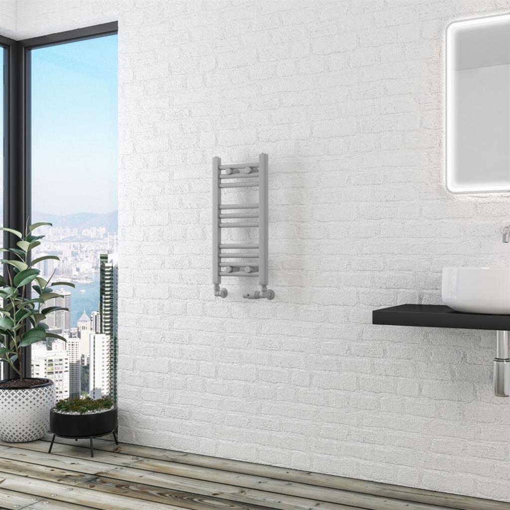 Eastbrook Wingrave Straight Multirail Towel Radiator 300mm x 600mm - Matt Grey - 89.1411 - TAP 'N' SHOWER