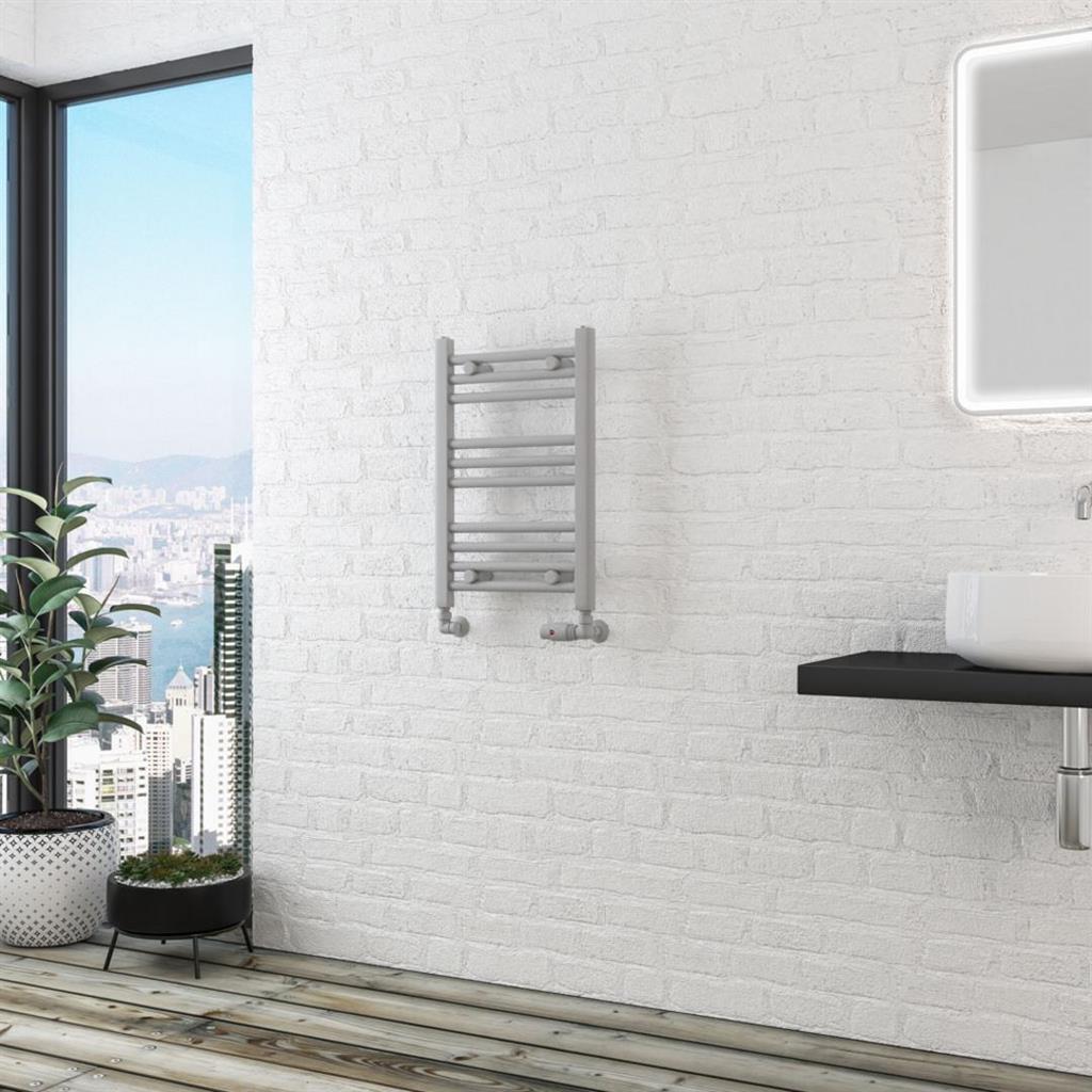 Eastbrook Wingrave Straight Multirail Towel Radiator 400mm x 600mm - Matt Grey - 89.1412 - TAP 'N' SHOWER
