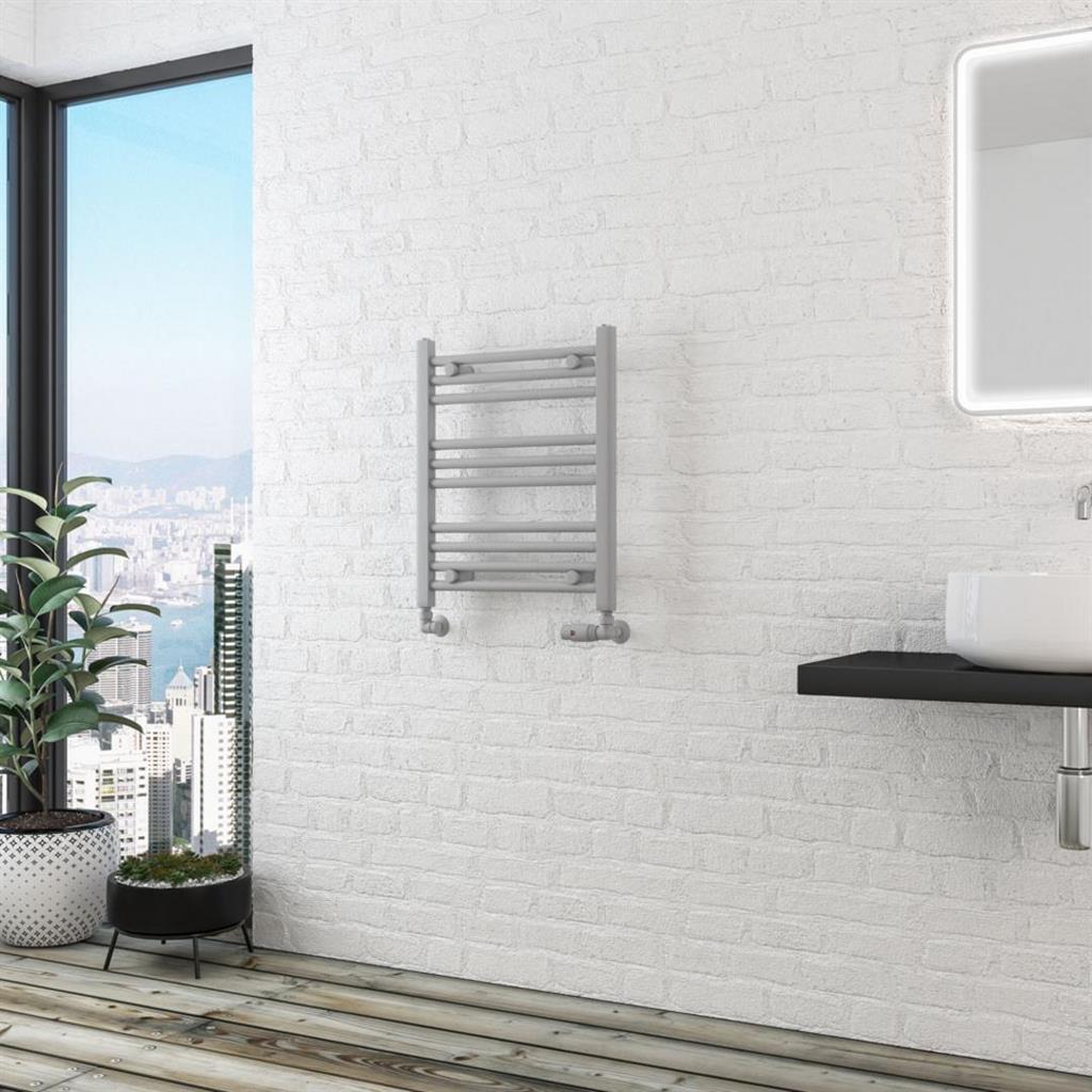 Eastbrook Wingrave Straight Multirail Towel Radiator 500mm x 600mm - Matt Grey - 89.1413 - TAP 'N' SHOWER