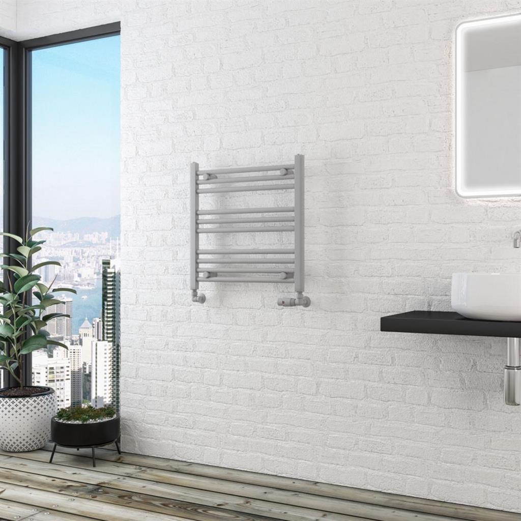 Eastbrook Wingrave Straight Multirail Towel Radiator 600mm x 800mm - Matt Grey - 89.1418 - TAP 'N' SHOWER