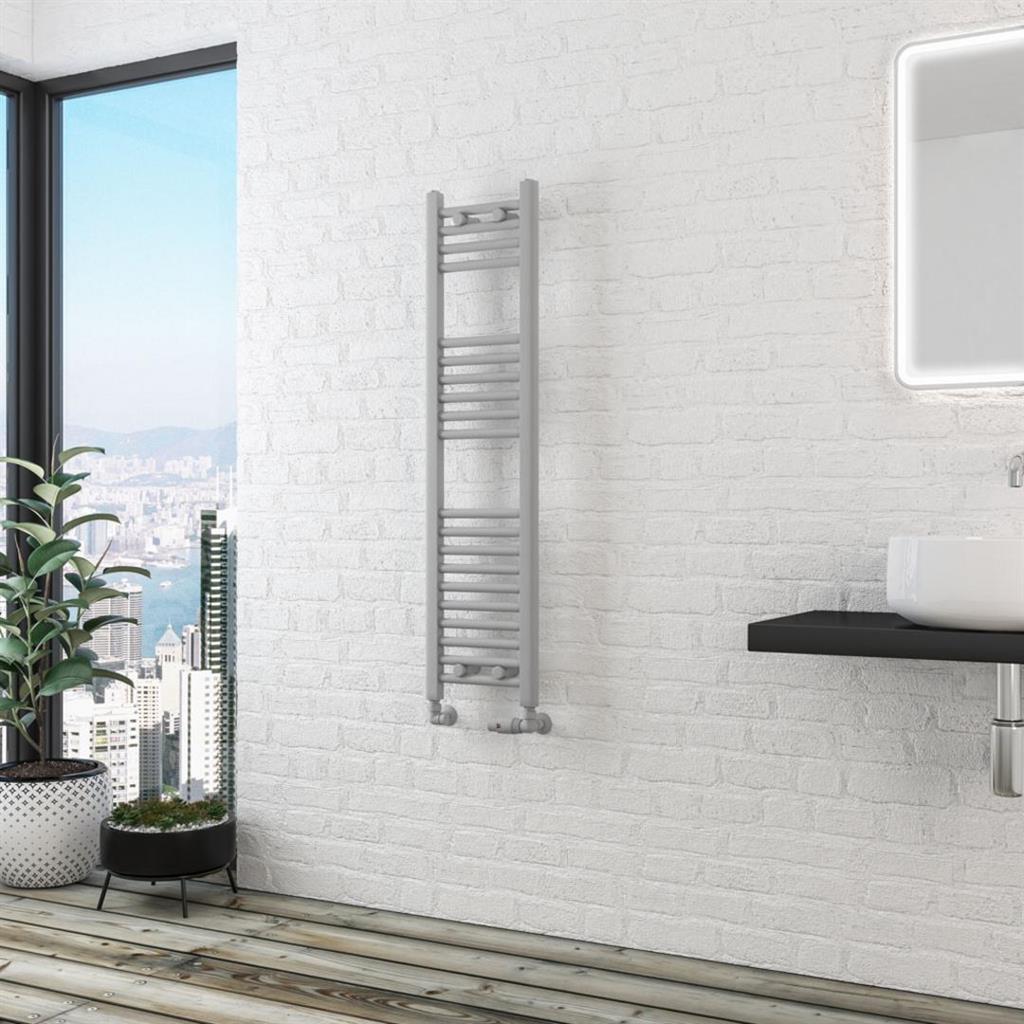 Eastbrook Wingrave Straight Multirail Towel Radiator 300mm x 1200mm - Matt Grey - 89.1423 - TAP 'N' SHOWER