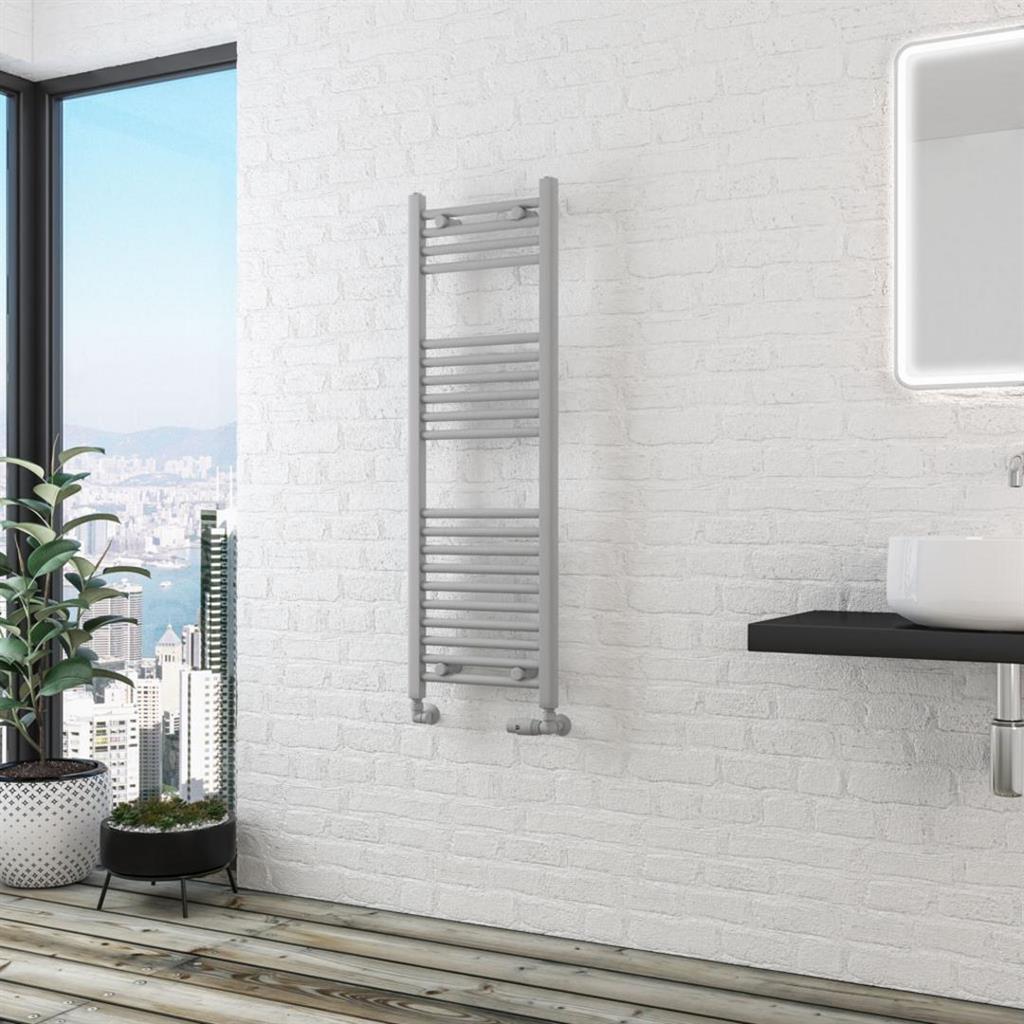 Eastbrook Wingrave Straight Multirail Towel Radiator 400mm x 1200mm - Matt Grey - 89.1424 - TAP 'N' SHOWER