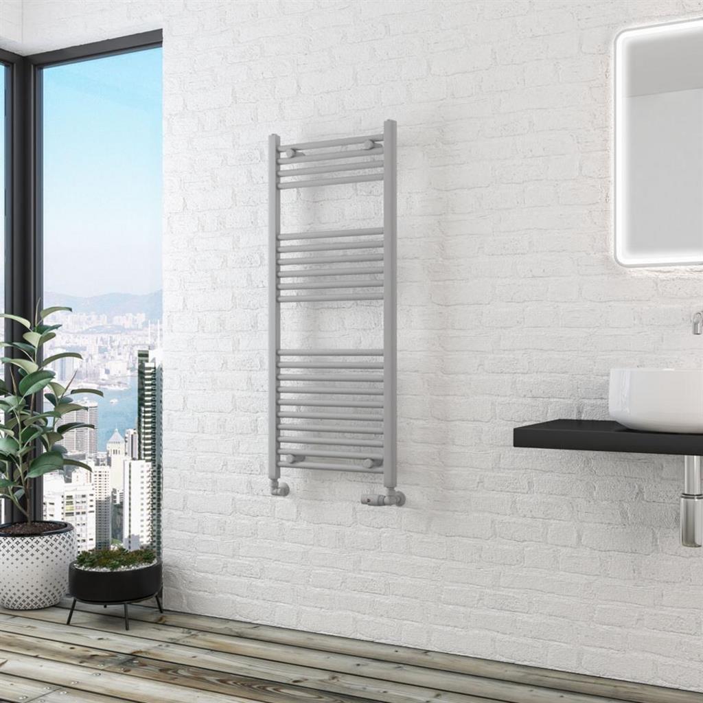 Eastbrook Wingrave Straight Multirail Towel Radiator 500mm x 1200mm - Matt Grey - 89.1425 - TAP 'N' SHOWER