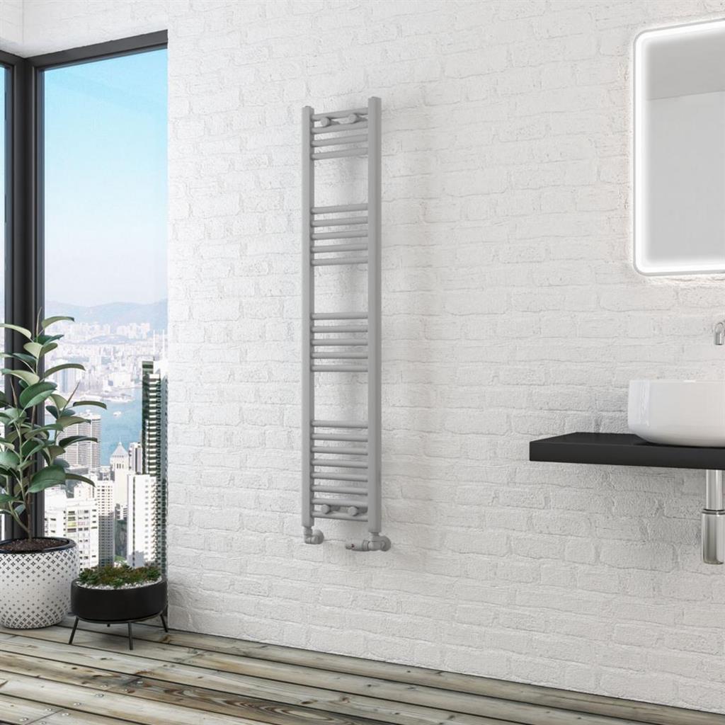 Eastbrook Wingrave Straight Multirail Towel Radiator 300mm x 1400mm - Matt Grey - 89.1427 - TAP 'N' SHOWER