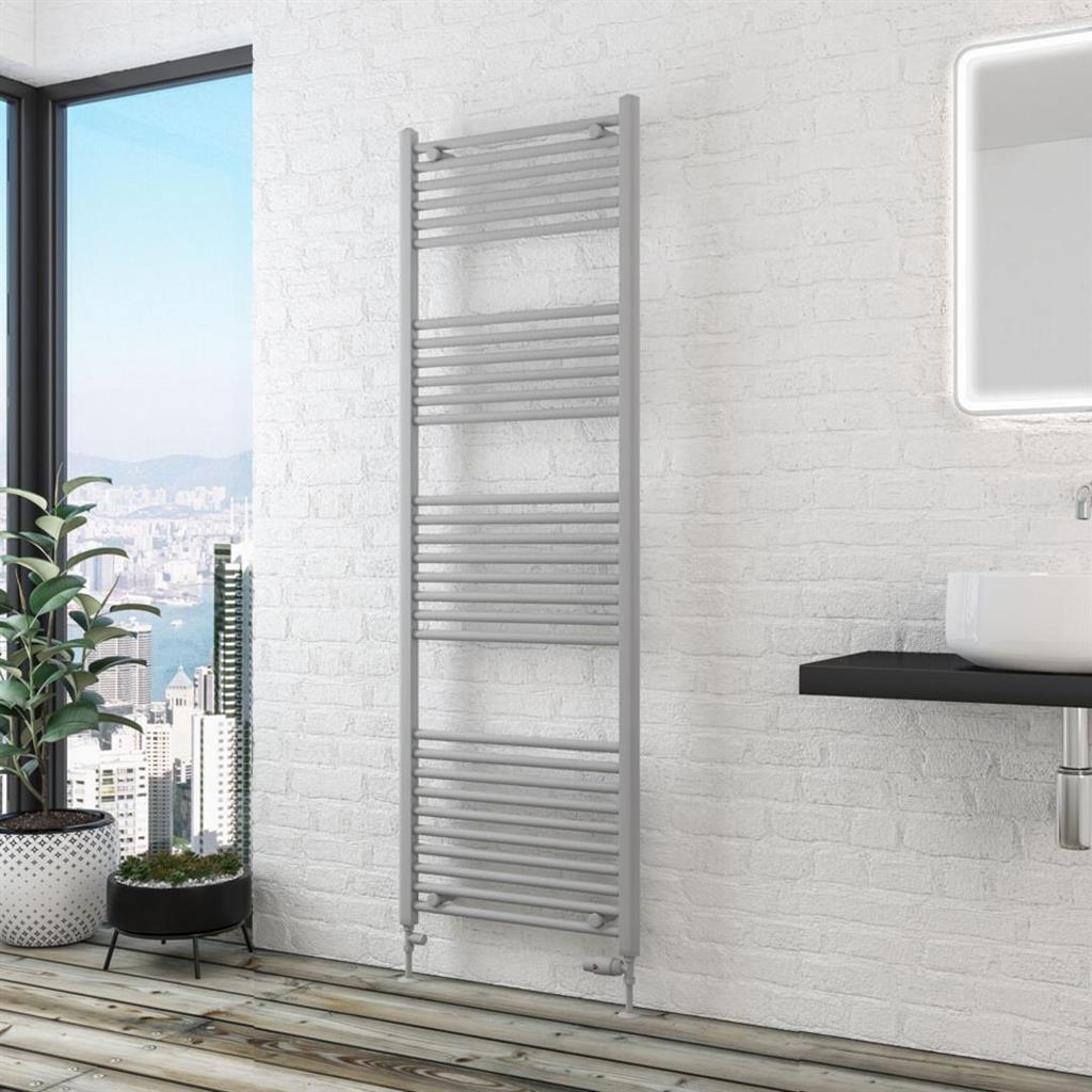 Eastbrook Wingrave Straight Multirail Towel Radiator 600mm x 1800mm - Matt Grey - 89.1438 - TAP 'N' SHOWER