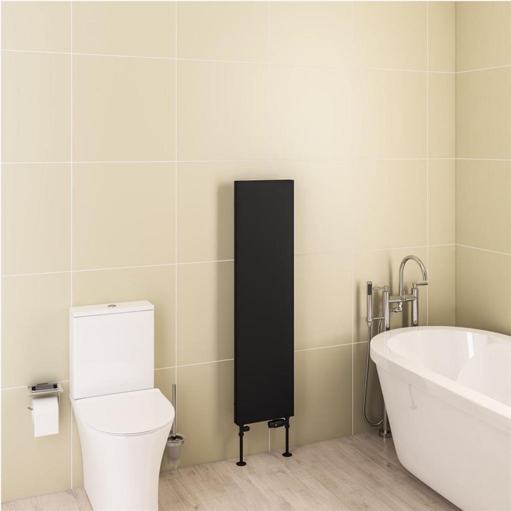 Eastbrook Wingrave Flat Panel Designer Radiator 310mm x 1200mm - Matt Black - 89.1479 - TAP 'N' SHOWER