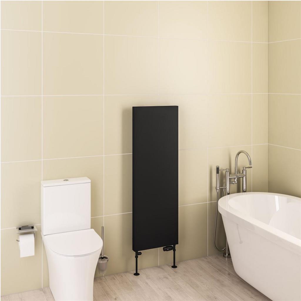 Eastbrook Wingrave Flat Panel Designer Radiator 410mm x 1200mm - Matt Black - 89.1480 - TAP 'N' SHOWER