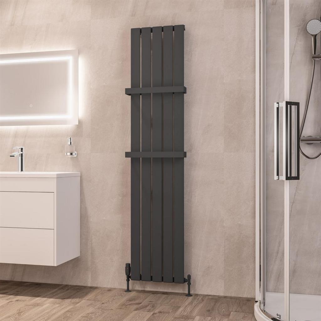 Eastbrook Deddington Vertical Designer Radiator 1800mm x 390mm - Matt Anthracite - 89.1513 - TAP 'N' SHOWER